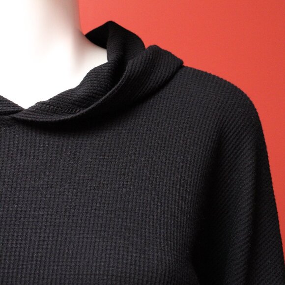 Pink Rose Black Waffle Hoodie - Picture 4 of 8